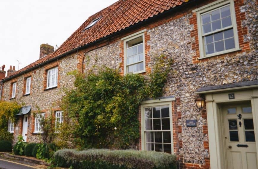 brick house in a small village