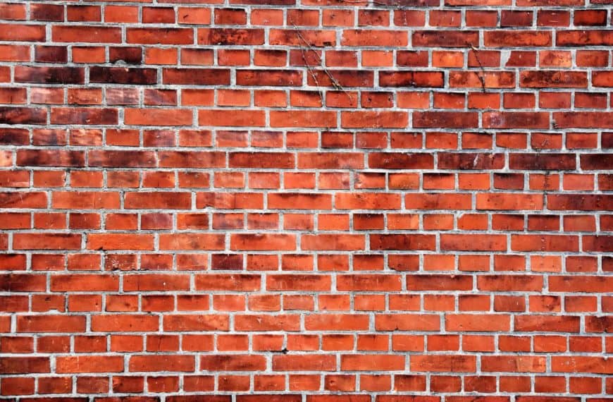 Red bricks with cement pointing