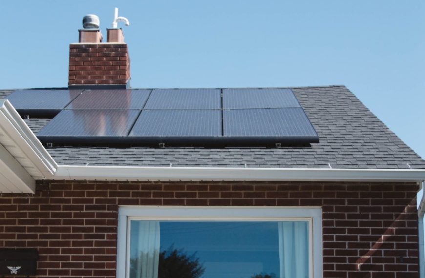 Home fitted with solar panels